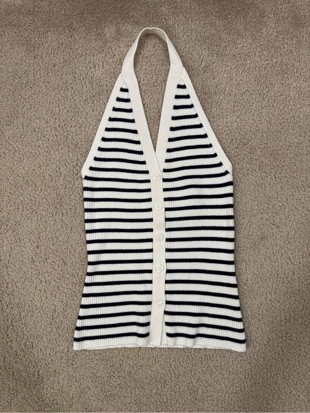 Abercrombie Ribbed Striped Halter Sweater Vest
